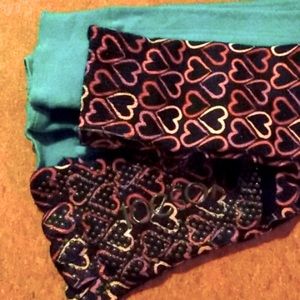 Lot of 2 ToeSox Leg Warmers Hearts Fits Size 8, 9, 10 Yoga Barre
